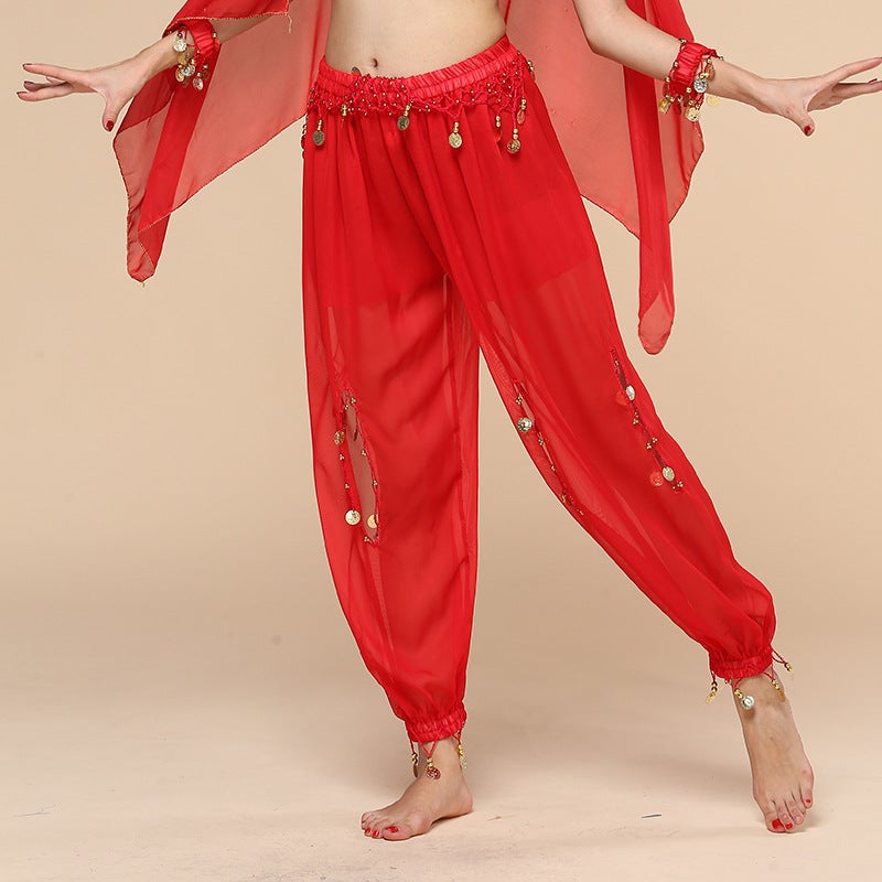 Loquat 2025 Popular Indian Dance Performance Pants Women'S Belly Dance Lantern Pants Coin Pants Practice Clothes Dance Pants - Image 1